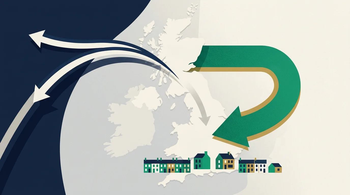 Illustration of migration flows in and out of the United Kingdom